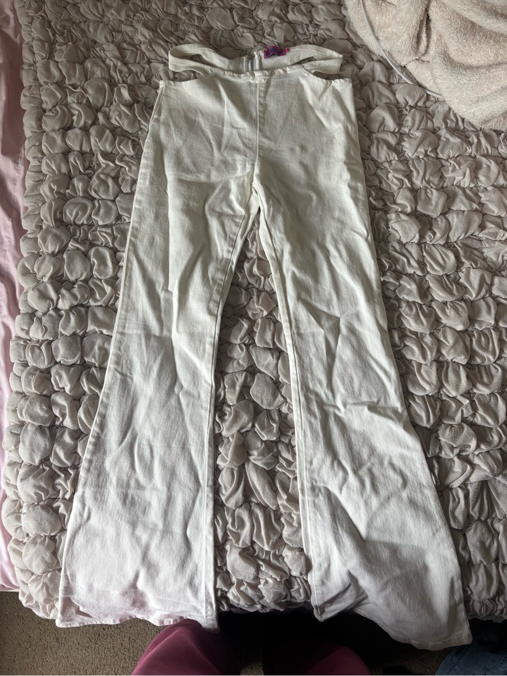 Edikted White Flared Pants - Classic High Waist